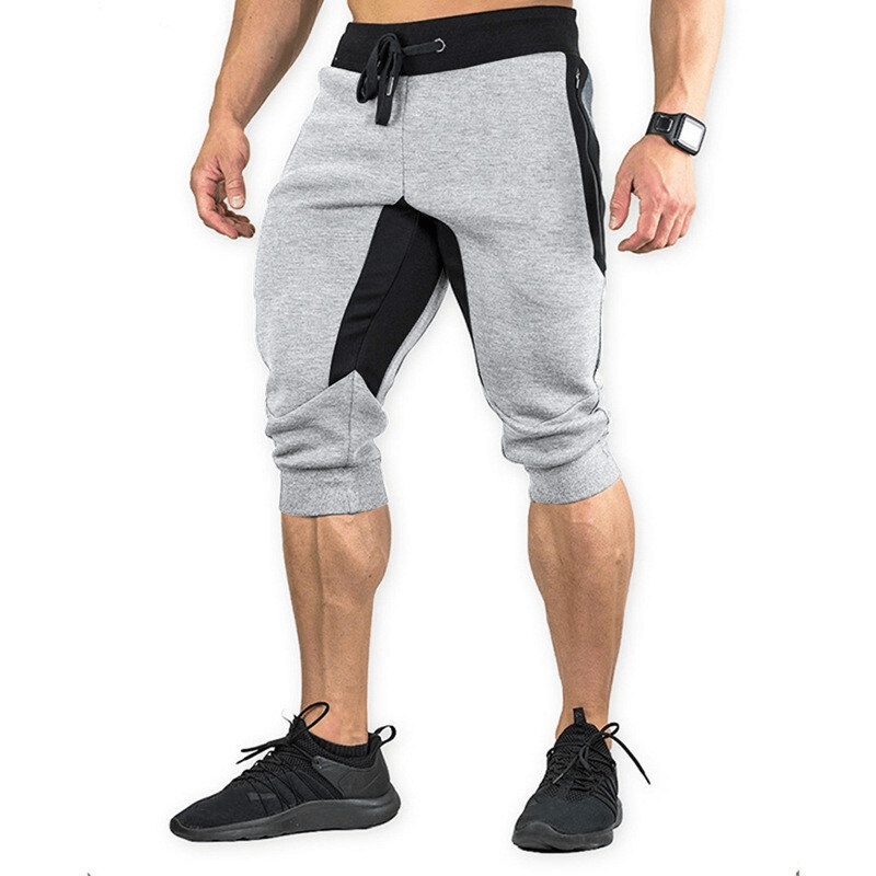 Men's sports shorts with zippered pockets, made of durable cotton-polyester blend, ideal for running training, SF1134.