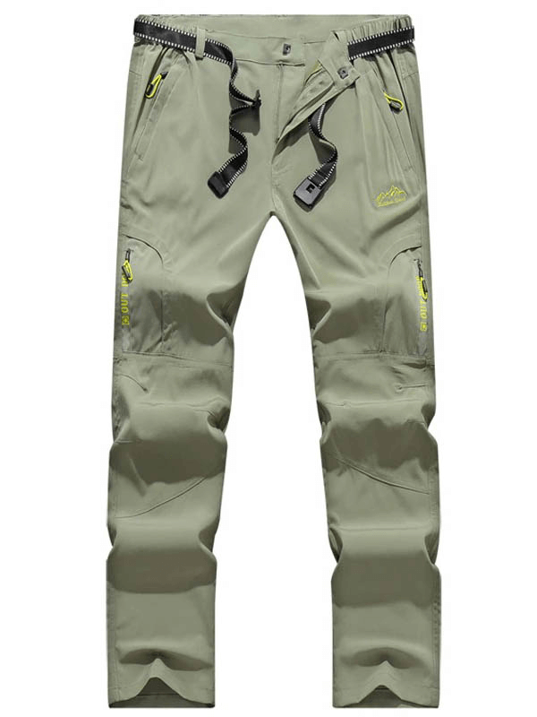 Men's stretch waterproof tactical trousers with multi-pockets for outdoor sports, featuring elastic waist and durable design.