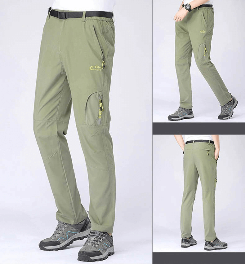 Men's Stretch Waterproof Tactical Trousers with Multi-Pockets SF0457, ideal for outdoor sports like hiking and camping. Polyester-spandex blend.