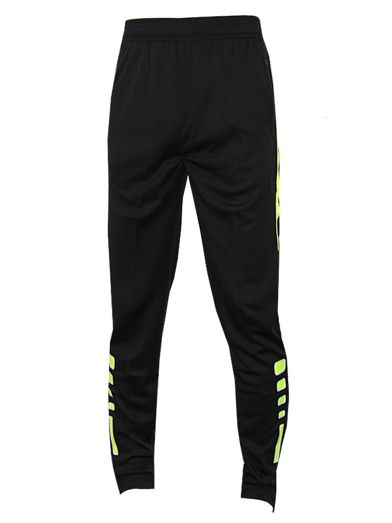 Men's sweatpants with zipper pockets for sports, black with neon accents, perfect for football or basketball. SF0444.