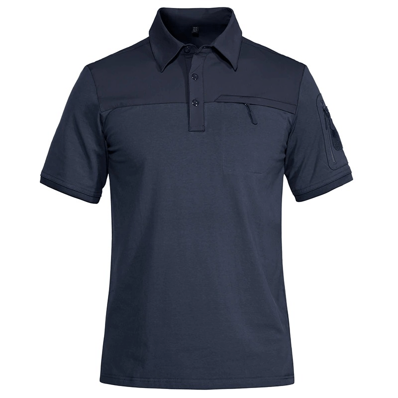 Men's Tactical Military Short-Sleeve Polo Shirts With Zippered Pockets - SF0384