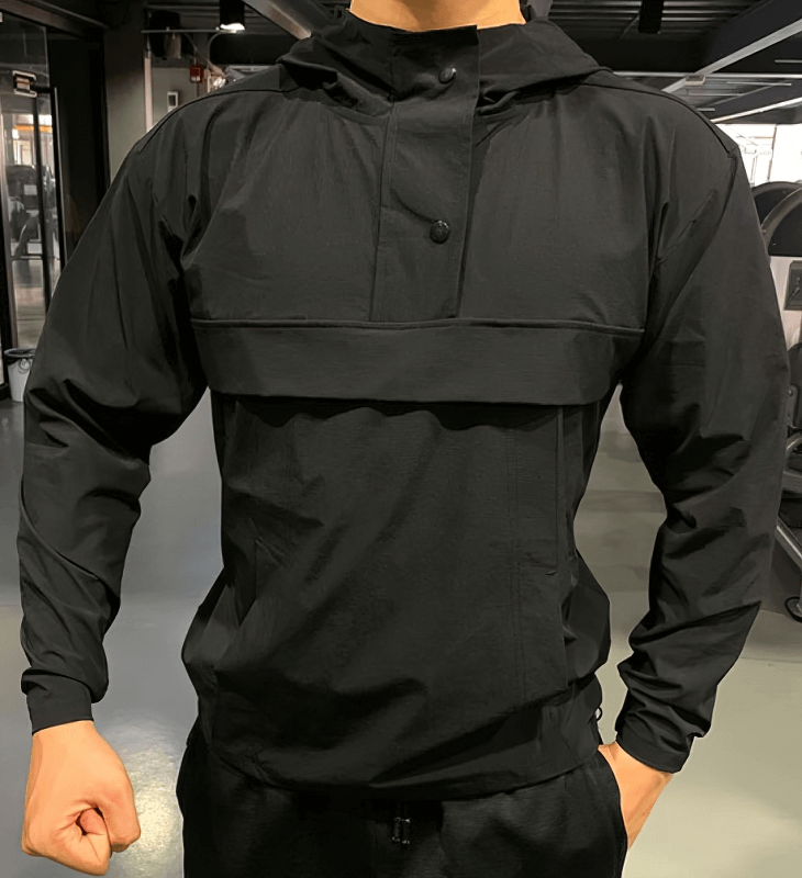 Men's windproof waterproof sports sweatshirt with hood for training, SF0891, perfect for outdoor activities in all weather.