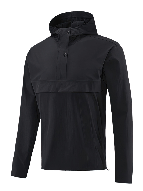 Men's Windproof Waterproof Sports Sweatshirt with Hood for Training, breathable and quick-drying, perfect for outdoor running.