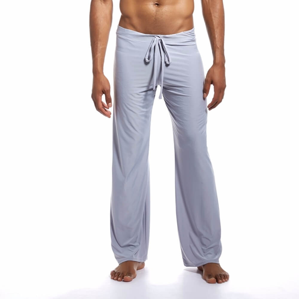 Men's yoga loose full-length pants with drawstring, shown on a model; ideal for fitness and comfort. Product code: SF1063.