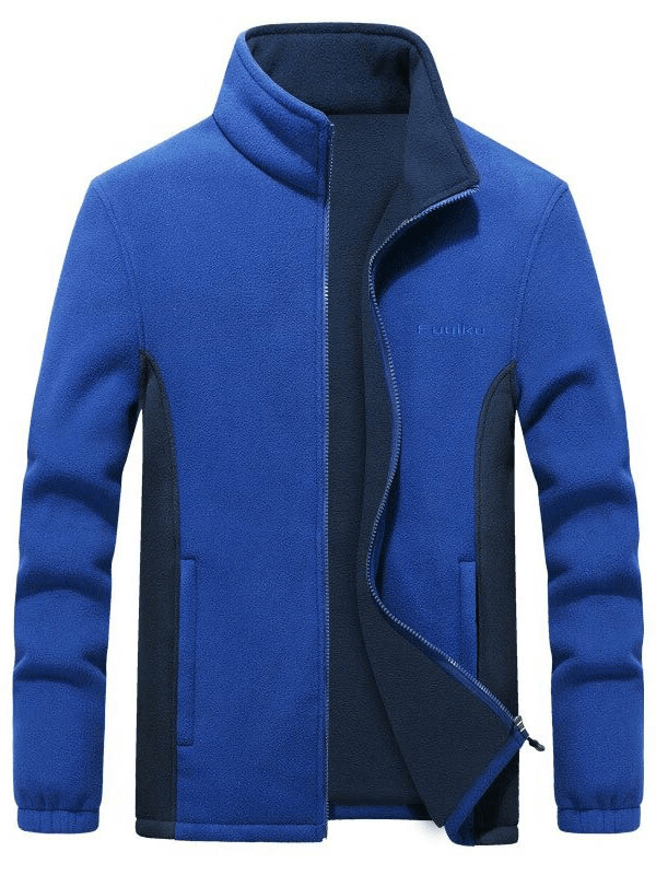 Men's Zipper Fleece Jacket with Stand Collar / Sports Male Clothing - SF0336