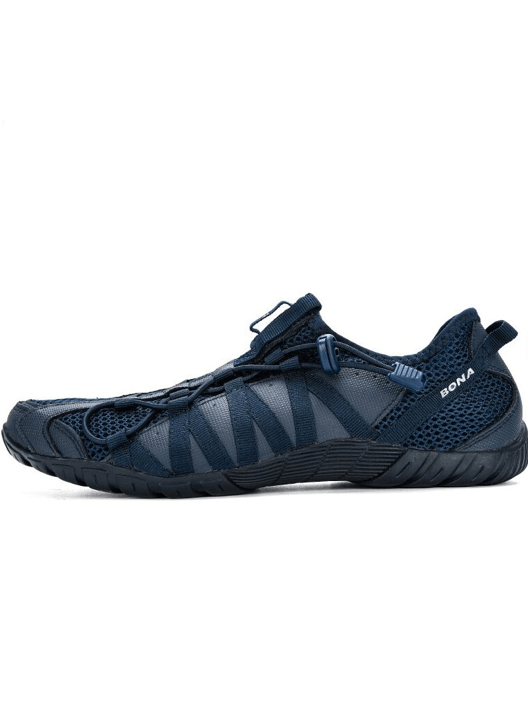 Mesh breathable lightweight navy men's sneakers with flexible rubber sole, perfect for all-day comfort and support, SF0751.