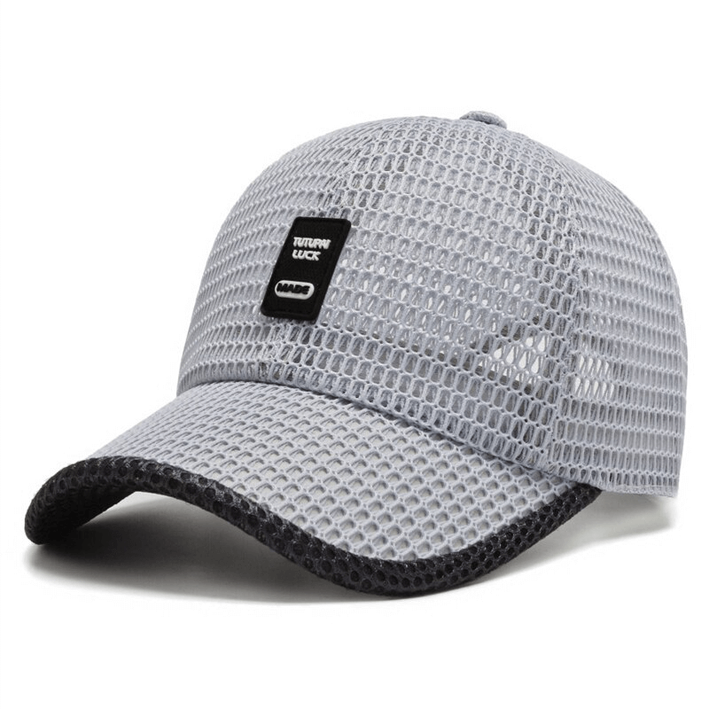Mesh stylish men's baseball cap SF0793, adjustable casual sports hat for sun protection, perfect for outdoor activities, in grey.