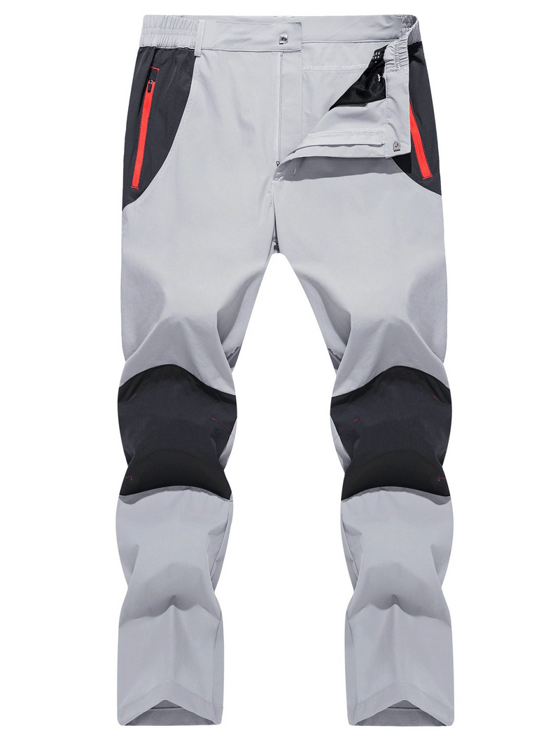 Men's waterproof hiking pants, lightweight polyester, zipper-fly, straight style, perfect for outdoor activities - SF0367.