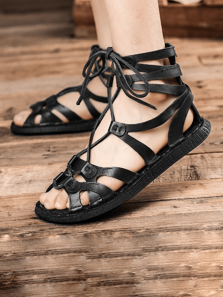 Non-slip trekking men's lightweight sandals with breathable design and genuine leather for superior grip on tricky terrains.