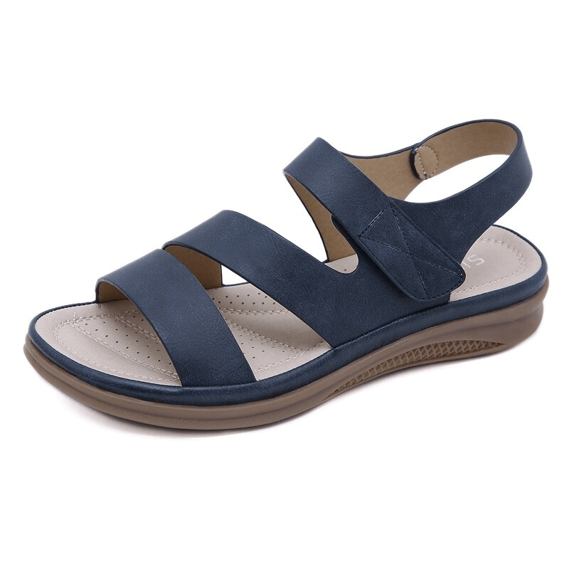 Women's open light flexible wedge sandals with cross-strap design, PU upper, microfiber insole, and elastic back strap for comfort.
