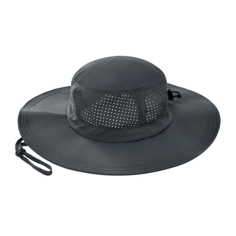 Outdoor breathable sun hat for camping, unisex, lightweight polyester, bucket style, solid pattern, SF0176.