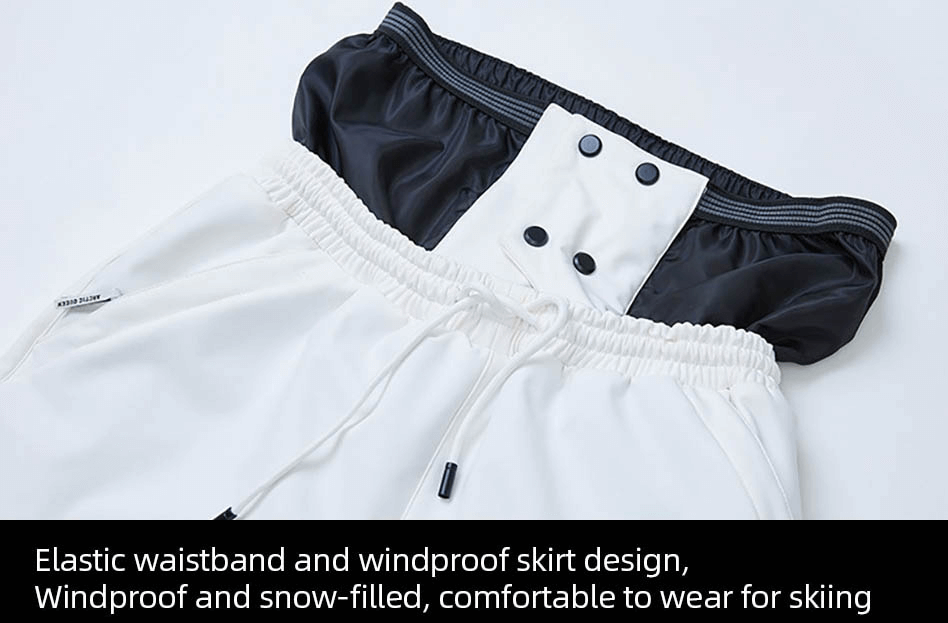 Pantalon de ski coupe-vent chaud avec ceinture élastique extérieure avec poches - SPF0763 