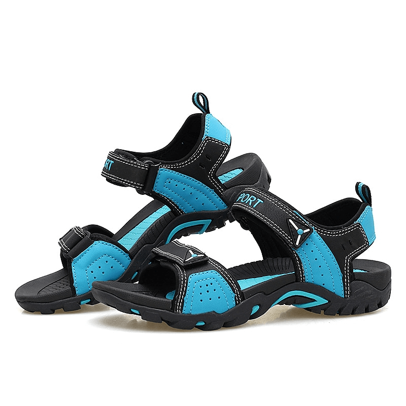 Outdoor Fashion Flexible Non-Slip Men's Sandals SF1062 with soft bottoms, PU leather upper, and ankle wrap design.