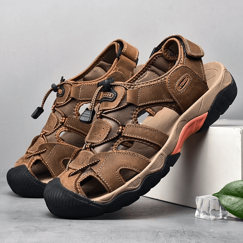 Sandales de randonnée tactiques en cuir véritable pour hommes - SPF0669 