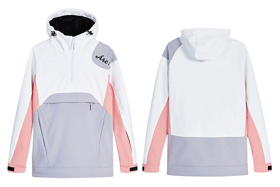 Unisex Outdoor Hood Snowboarding Jacket with waterproof zippers; perfect for skiing, featuring a hood and stylish design - SF0754