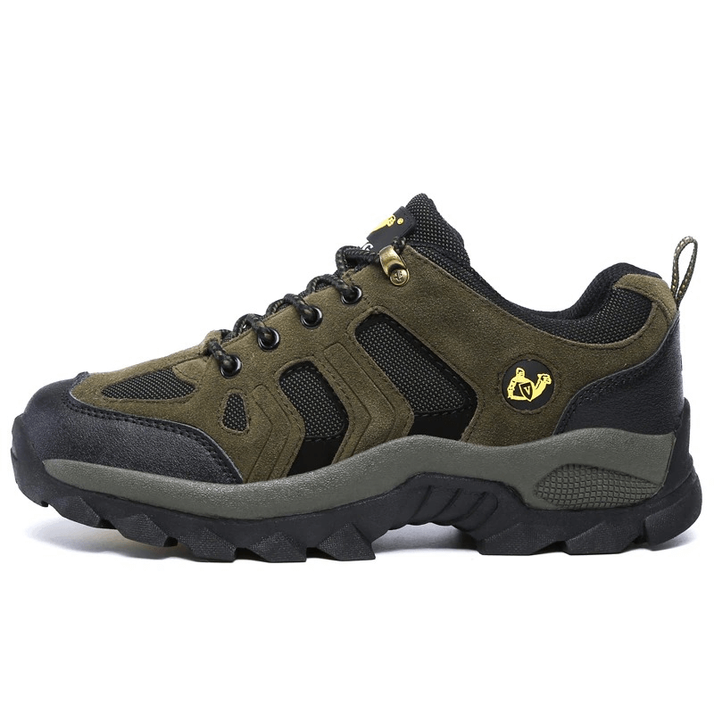 Men's waterproof trekking shoes, round-toe, lace-up design, suede upper, rubber outsole, breathable and durable SF0701