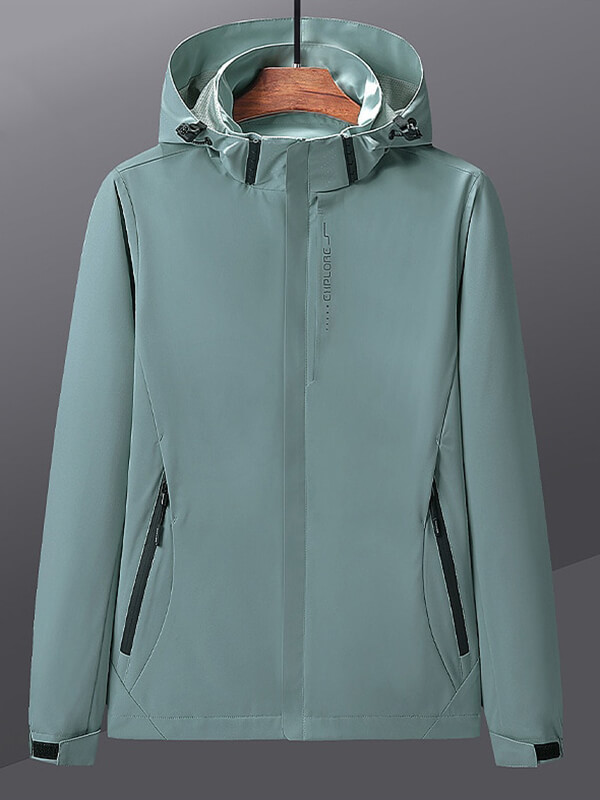 Women's solid color thin windbreaker, lightweight and windproof, perfect for outdoor sports like camping and hiking. Model SF0784.