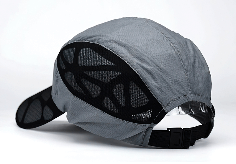 Gray outdoor thin breathable quick-drying baseball cap with adjustable strap, ideal for summer sports and sun protection.