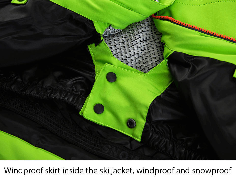Outdoor-Schneejacke mit warmem Kragen, Reißverschluss und Tasche am Ärmel – SF0880