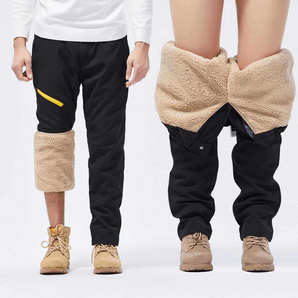 Outdoor windproof ski pants with removable liner for men.