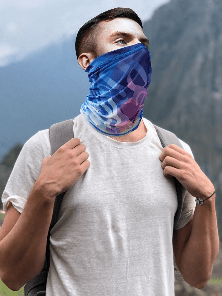 Masque-écharpe de sport élastique respirant et protecteur pour le visage et le cou - SPF0578 