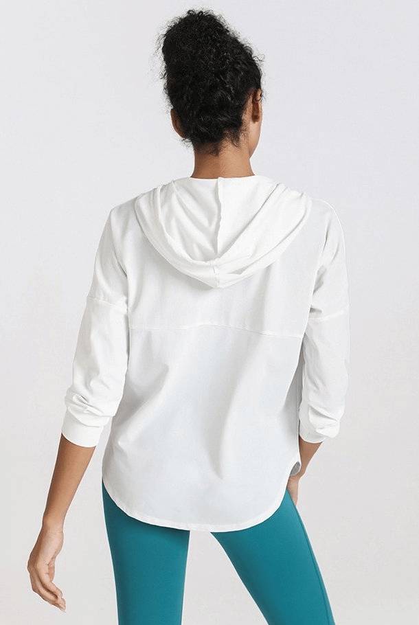 Quick Dry Loose Casual Training Hoodies for Women with Zipper - SF1167