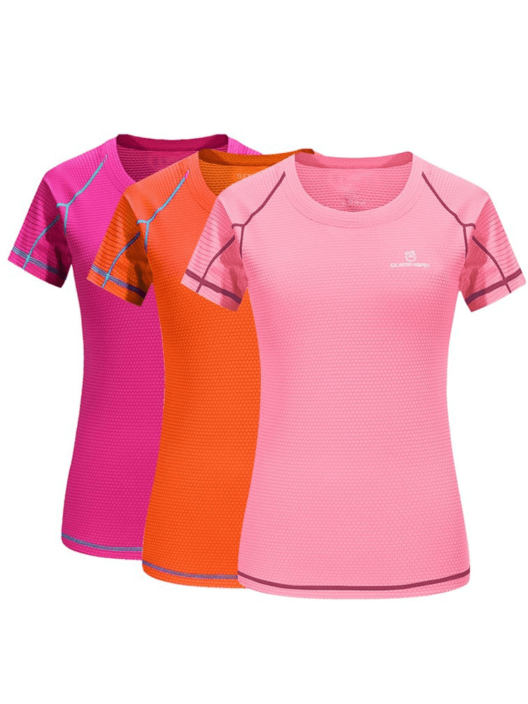 Schnell trocknendes, kurzärmliges Sport-Lauf-T-Shirt / atmungsaktives, schlankes Damen-Top – SF0019 