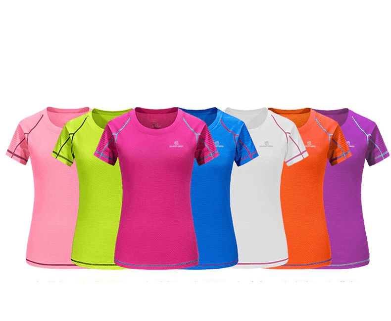T-shirt courant de sports de manches courtes à séchage rapide/haut mince respirant féminin - SPF0019 