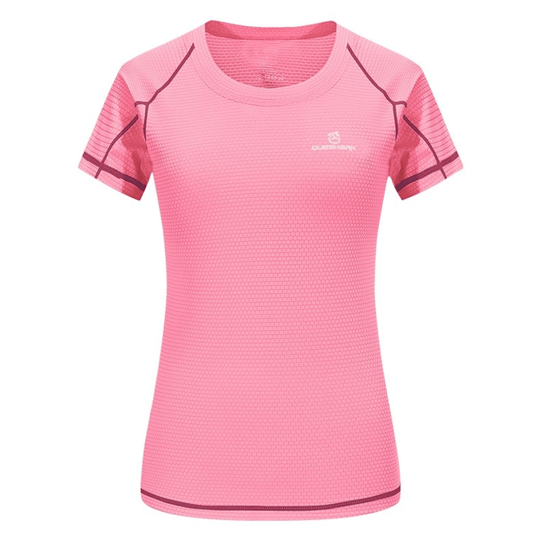 Quick Dry Short Sleeves Sports Running T-Shirt / Female Breathable Slim Top - SF0019