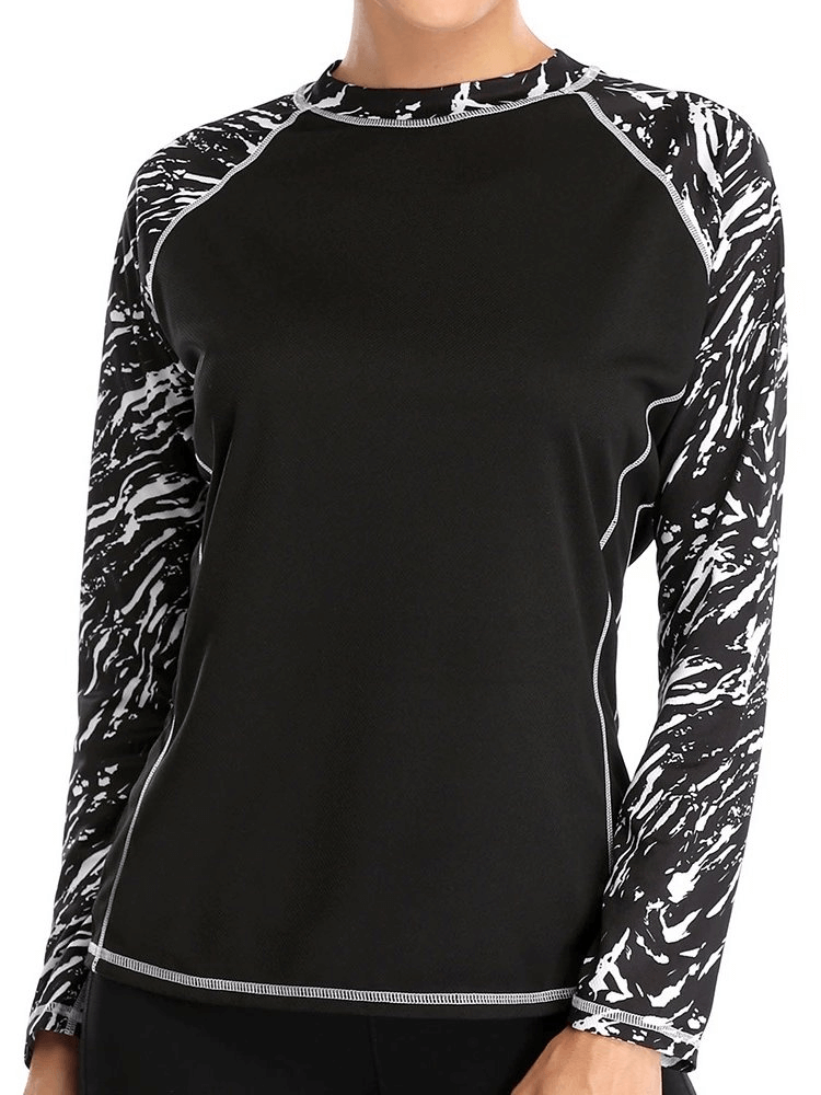 Chemises de surf à manches longues à imprimé vintage pour femmes élégantes à séchage rapide - SPF0526 