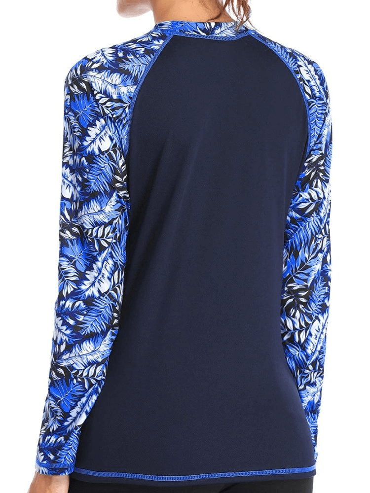 Chemises de surf à manches longues à imprimé vintage pour femmes élégantes à séchage rapide - SPF0526 