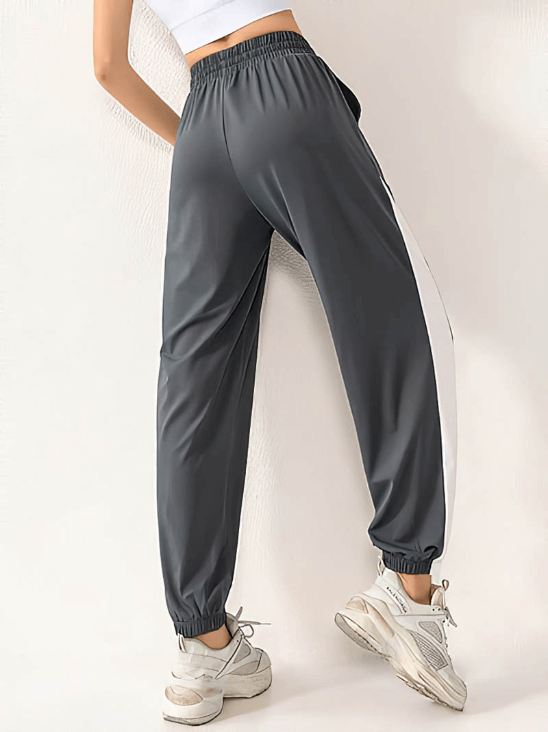 Pantalon de survêtement élastique à cordon de serrage taille haute à séchage rapide pour femme - SPF0115 