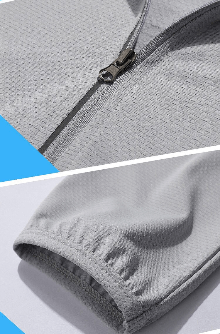 Close-up of gray reflective women's cycling jacket with zipper and cuff details, highlighting quick dry and waterproof fabric.