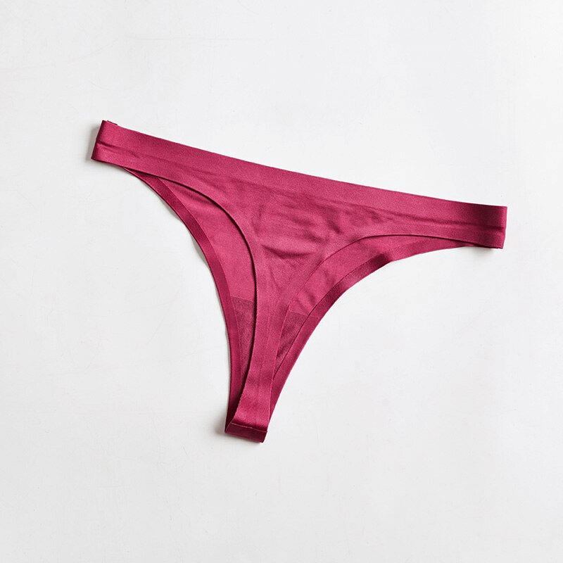Seamless sports plain women's thong in pink, featuring a stylish and elastic design for comfort and elegance. Product Code: SF0989