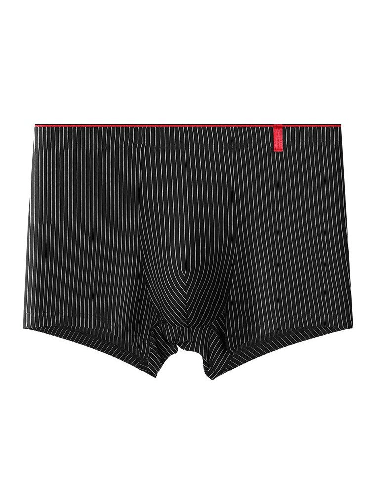 Men's striped elastic boxer briefs, breathable acrylic-spandex blend with a secure waistband ensuring comfort and style - SF1147