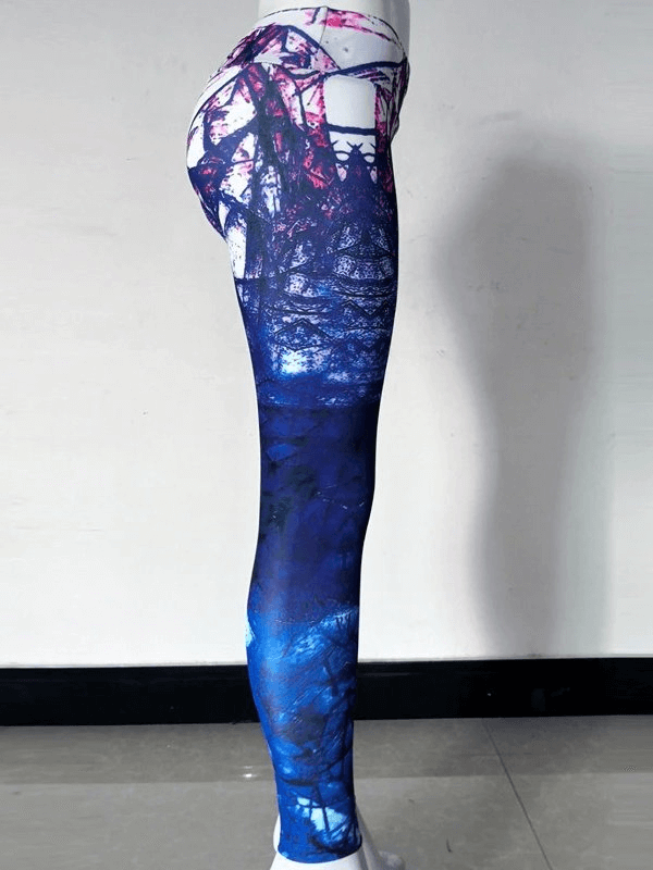 Vibrant print Sexy Elastic Women's Leggings for fitness with high waist and seamless design, perfect for workouts and daily wear - SF0193.