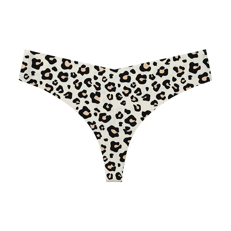 Sexy leopard print seamless T-back panties, breathable and stylish, perfect for everyday comfort.