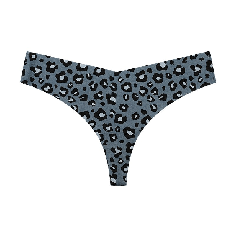 Sexy leopard print seamless T-back panties in nylon, offering stylish comfort for everyday wear.