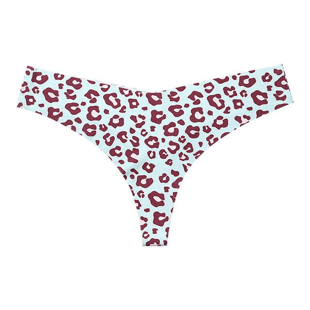 Stylish leopard print seamless T-back panties, perfect for everyday comfort and style - SF0869.