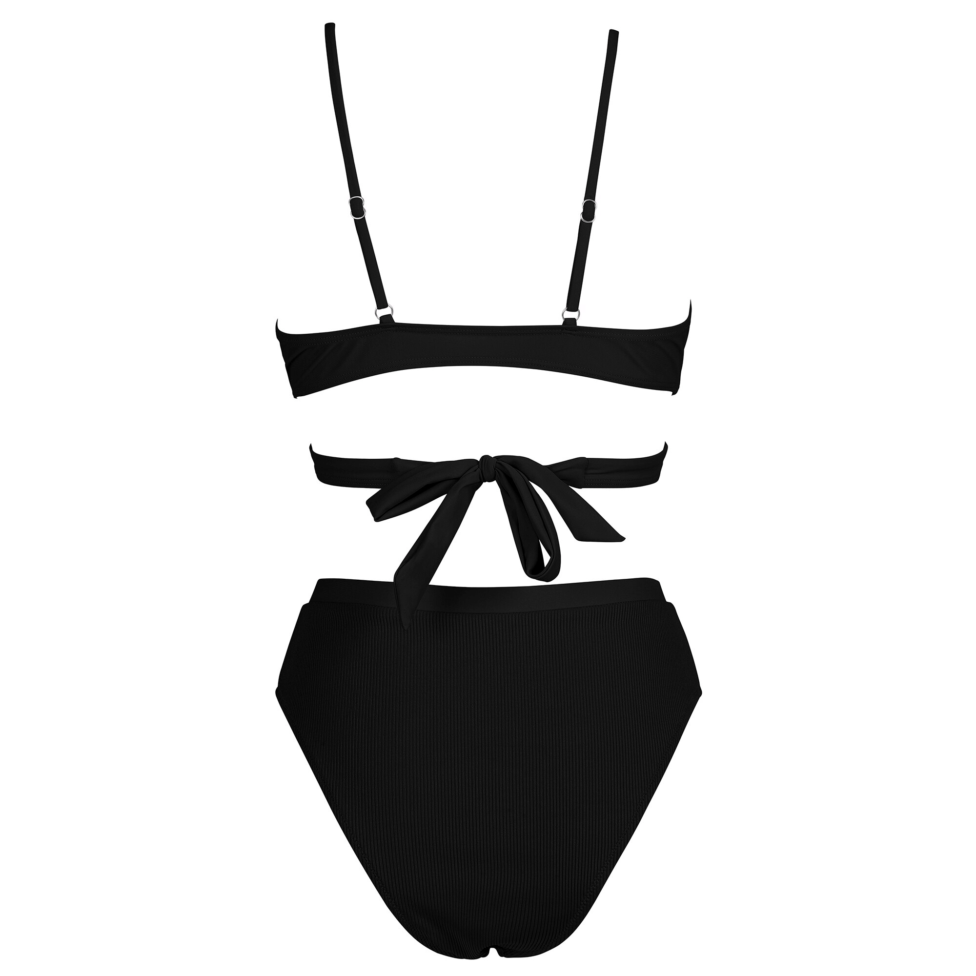 Sexy geripptes, einfarbiges Bikini-Set mit Push-Up / Damen-Badeanzug – SF0850 