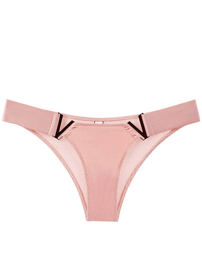Pink sporty elastic waist panty for women, SF0988, made of ice silk fabric for fitness and comfort.