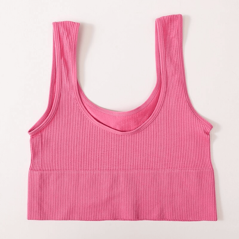 Sexy Sports Ribbed Seamless Tank Top / Fitness Short Top for Women - SF0030