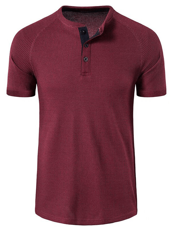 Short sleeves breathable men's t-shirt, sports fashion, solid burgundy color, lightweight and perfect for activewear, SF1078.