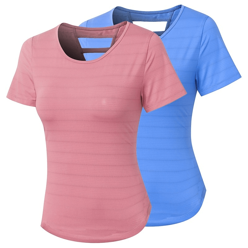 Short Sleeves Fitness T-Shirt / Quick Dry Gym Top For Women / Female Running Clothing - SF0013