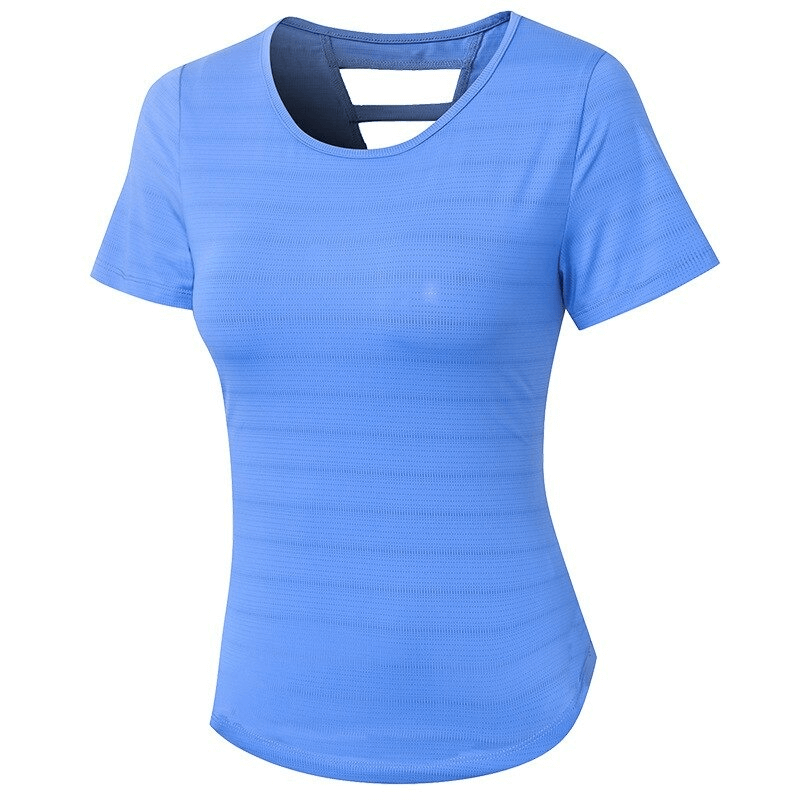 T-shirt de fitness à manches courtes / haut de gym à séchage rapide pour femmes / vêtements de course féminins - SPF0013 
