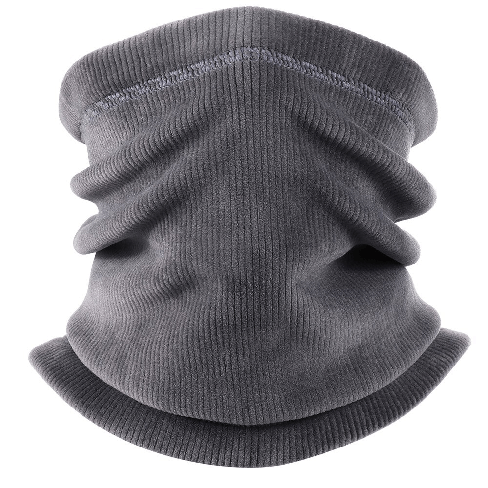 Thermal corduroy elastic scarf and cycling half-face mask in solid gray, perfect for outdoor activities like skiing and cycling. SF0611