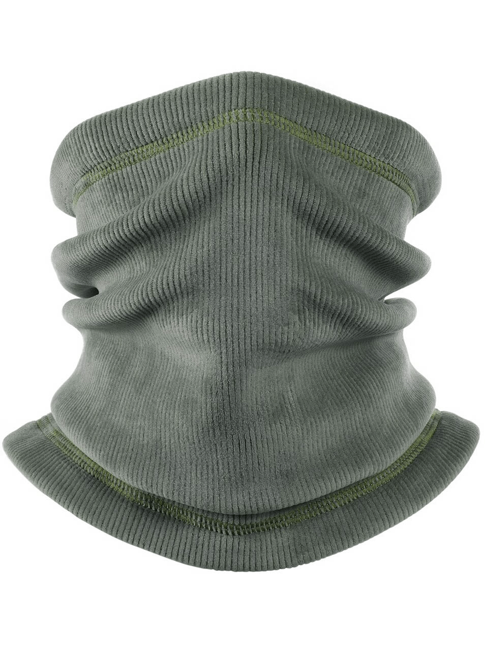 Green thermal corduroy elastic scarf and cycling half-face mask, unisex, made of soft polyester, ideal for outdoor activities, SF0611.