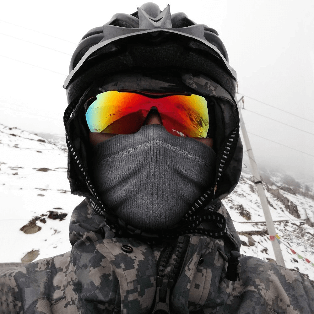 Écharpe élastique en velours côtelé thermique de ski / Demi-masque de cyclisme - SPF0611 