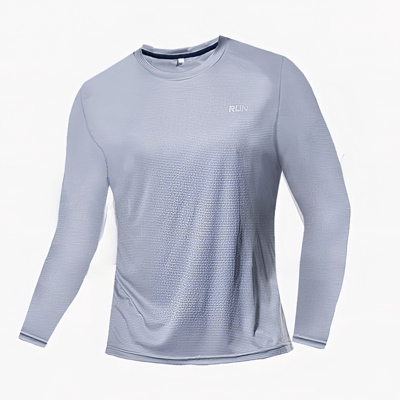 Slim Quick-Dry Men's Long Sleeves Shirt for Training - Perfect fit for athletes, lightweight polyester with quick-dry technology.