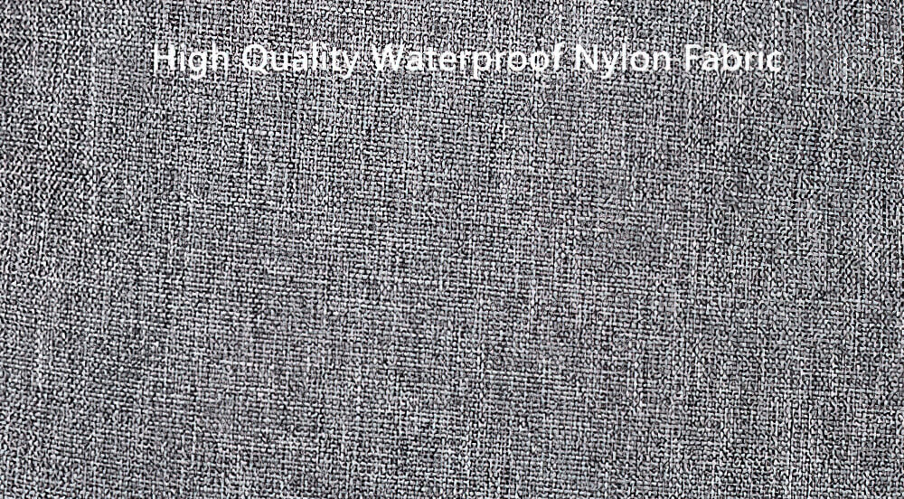 Close-up of high-quality waterproof nylon fabric texture in gray.
